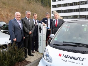 V.l.n.r.: Walter Mennekes, Außenminister Jean Asselborn, Christopher Mennekes, Volker Lazzaro und Botschafter George Santer.